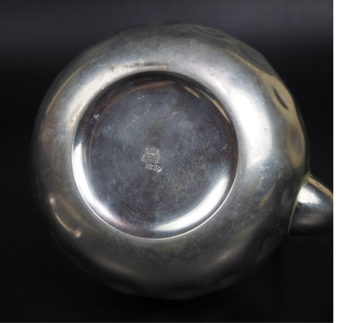 送料無料 明治～大正 錫製湯沸 『躍』在銘 共箱 茶道具