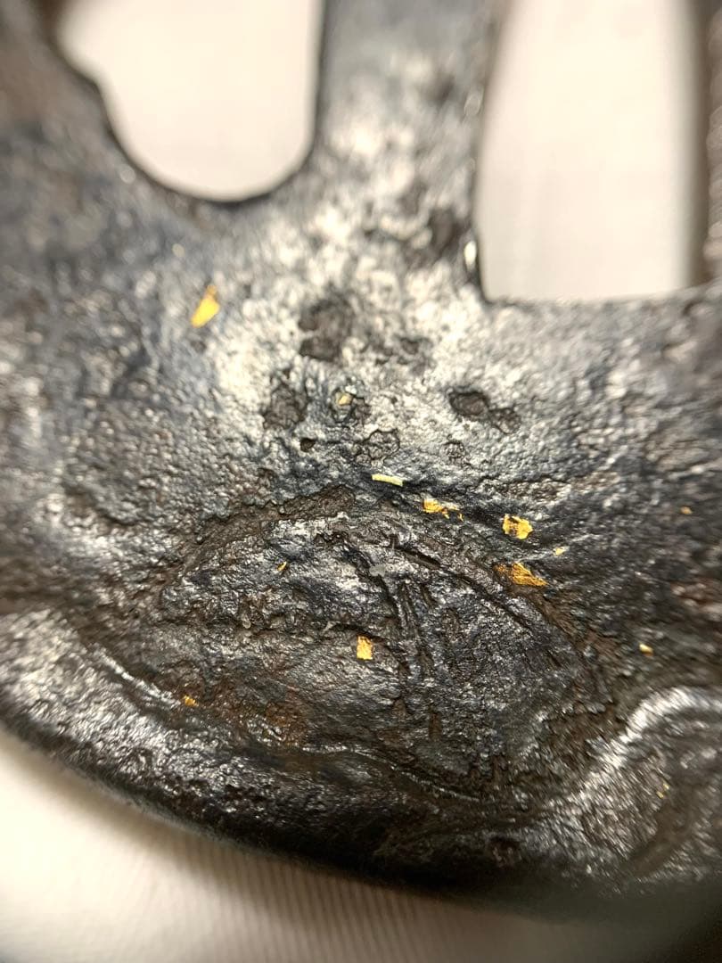 山と植物の金装飾 鍔(つば)