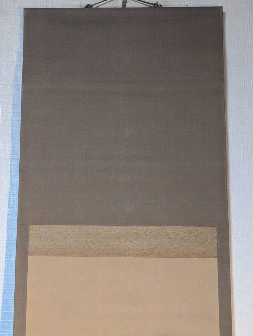 【真作】掛軸　雪景山水図　墨画淡彩　時代書画　古美術　雪に家並み　U3