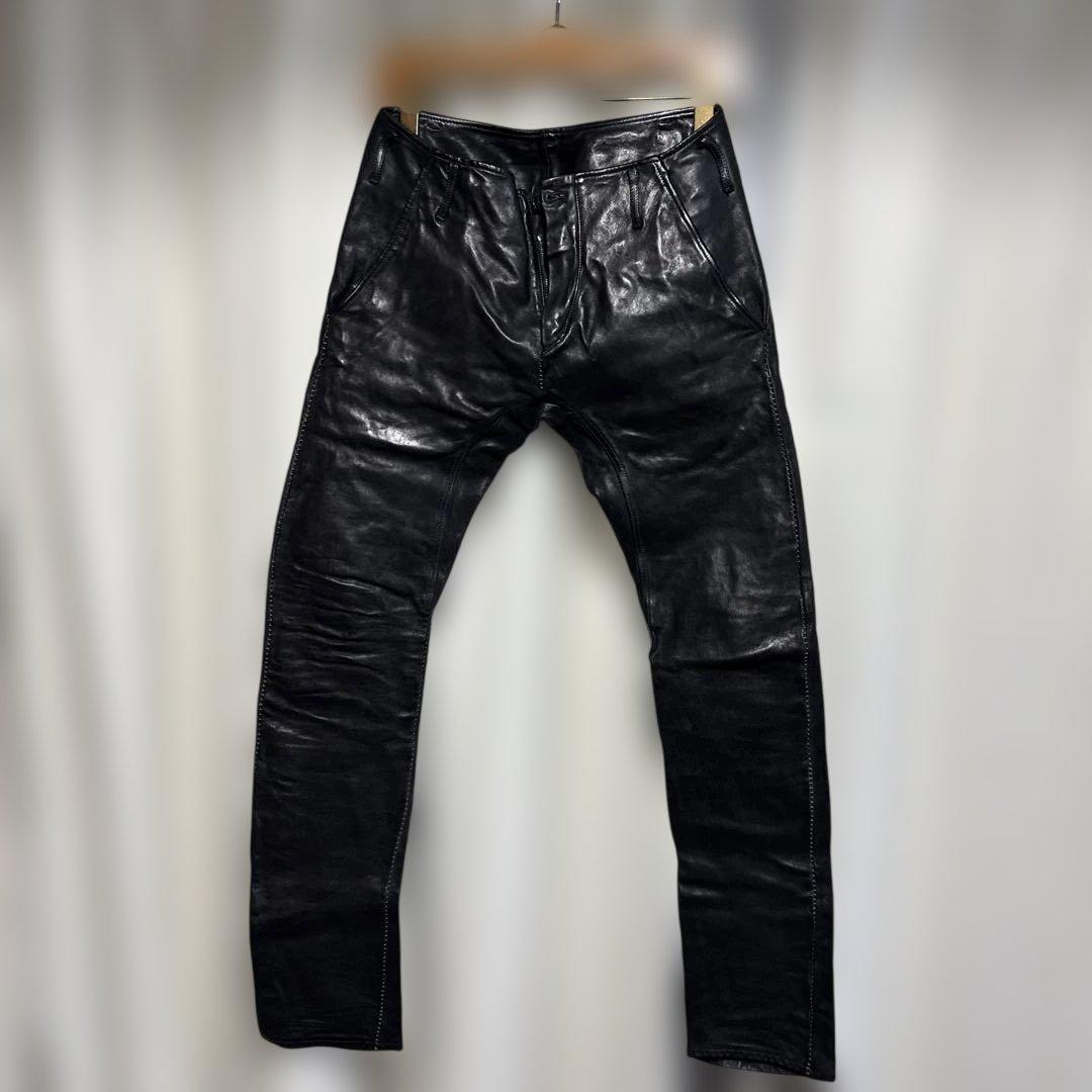 incarnationホースレザーサルエルパンツ　オーバーロックステッチ incarnationホースレザーサルエルパンツ オーバーロックステッチ