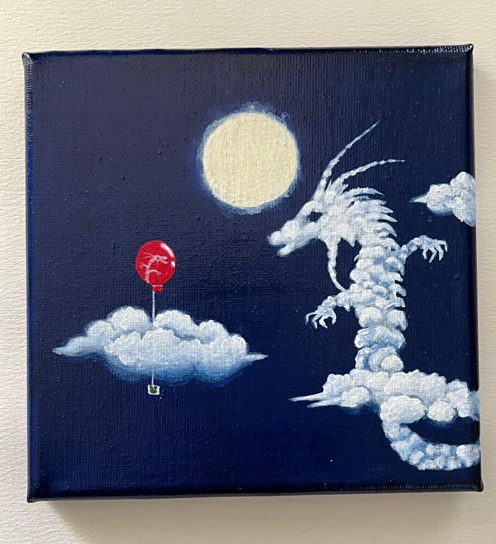 収穫【アクリル画】　絵画　絵　原画　キャンバス画　　抽象画　可愛い　カエル