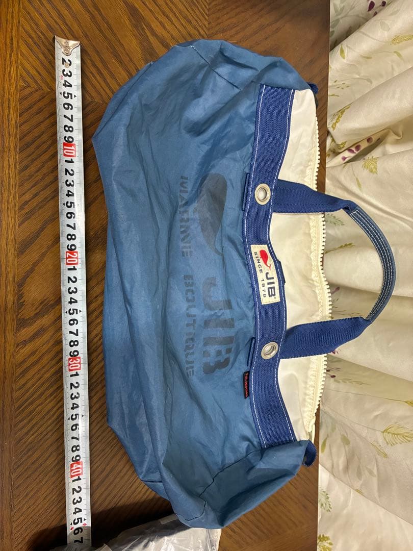 JIB ジブ ダッフルバッグ 2way ショルダーバッグ セイルクロス 紺 白