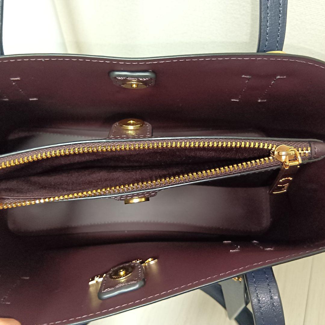 【美品】コーチ COACH レザートートバッグ　F73277 ネイビー