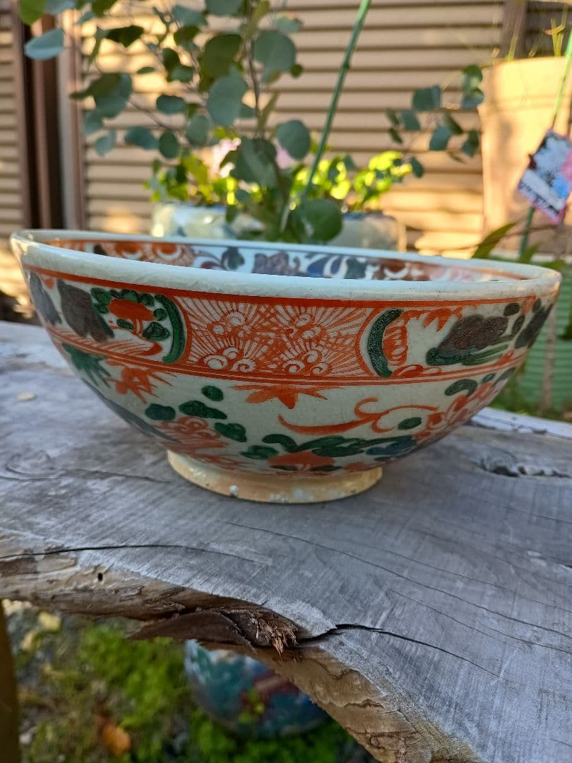 明末清初 呉須赤絵 見込み花図大鉢の通販はau PAY マーケット - 輸入