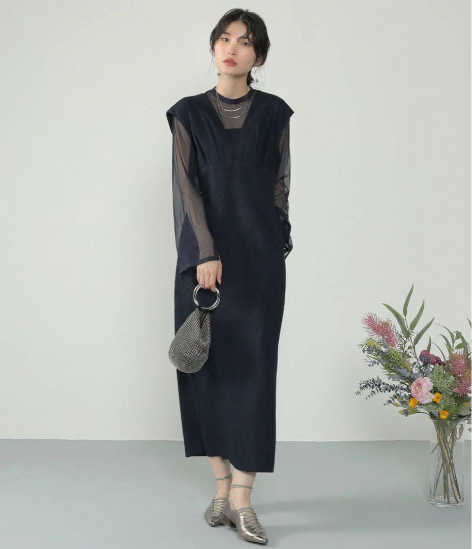 kana ジャガード ワンピース チュール トップス セット