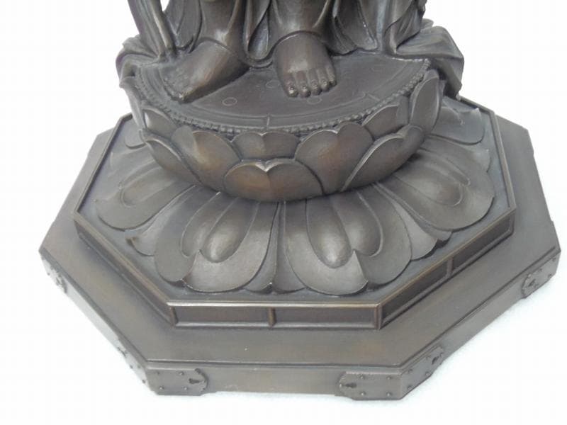 Bフライデー☆ブロンズ製 聖観音菩薩像1.8尺立☆高さ：約93cm