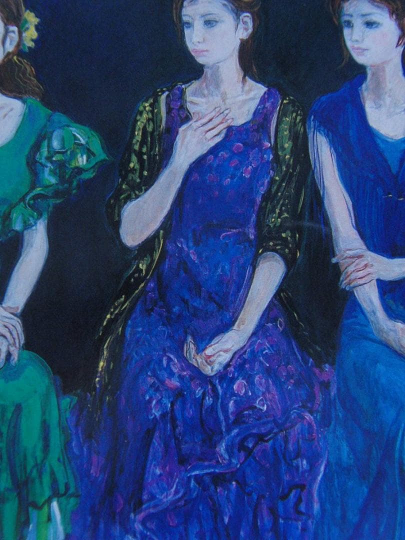 円地信二、【フラメンコの友】、希少な額装用画集より、新品額装付、状態良好