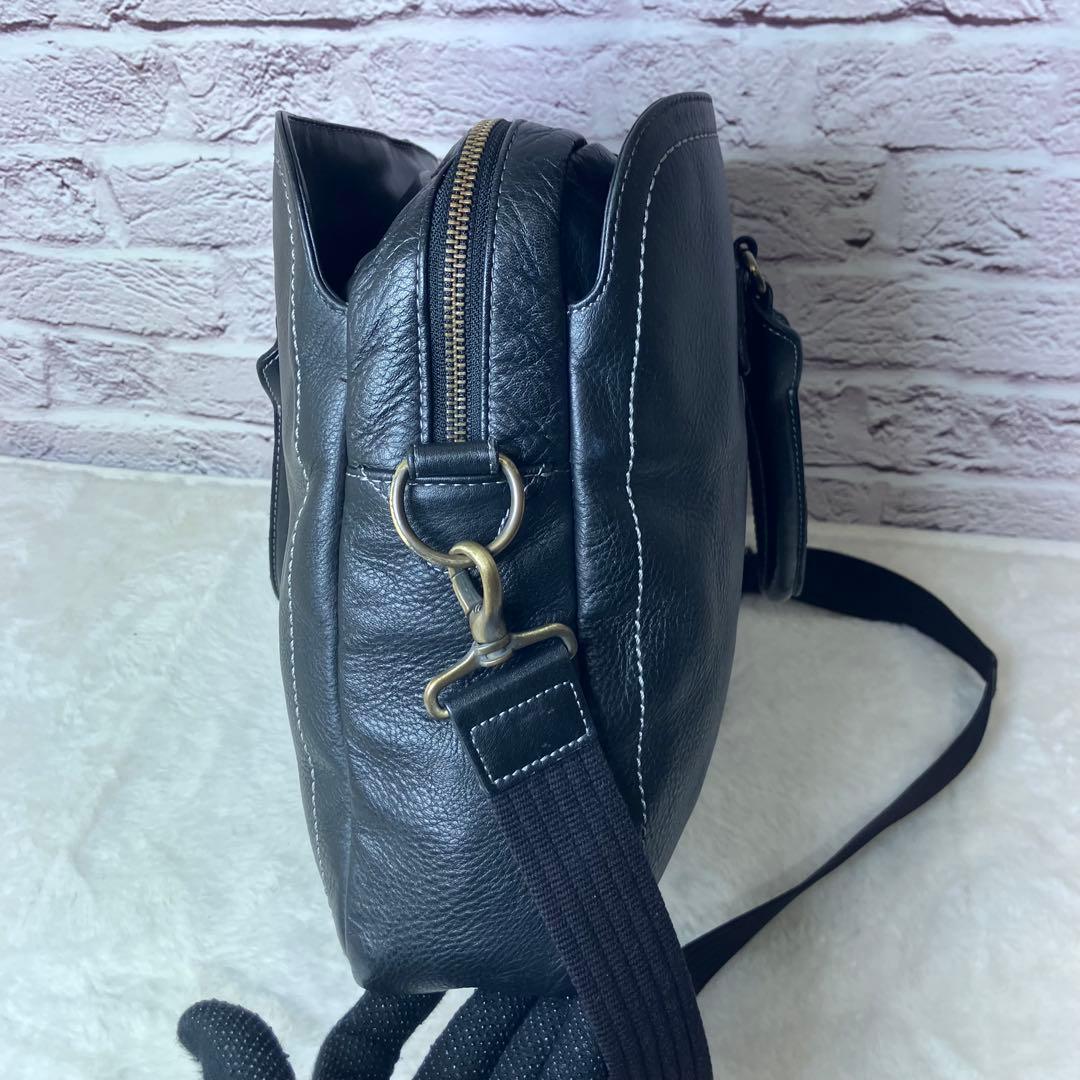 美品✨土屋鞄 プロータ ３室 2way レザー ステッチ ビジネスバッグ 黒