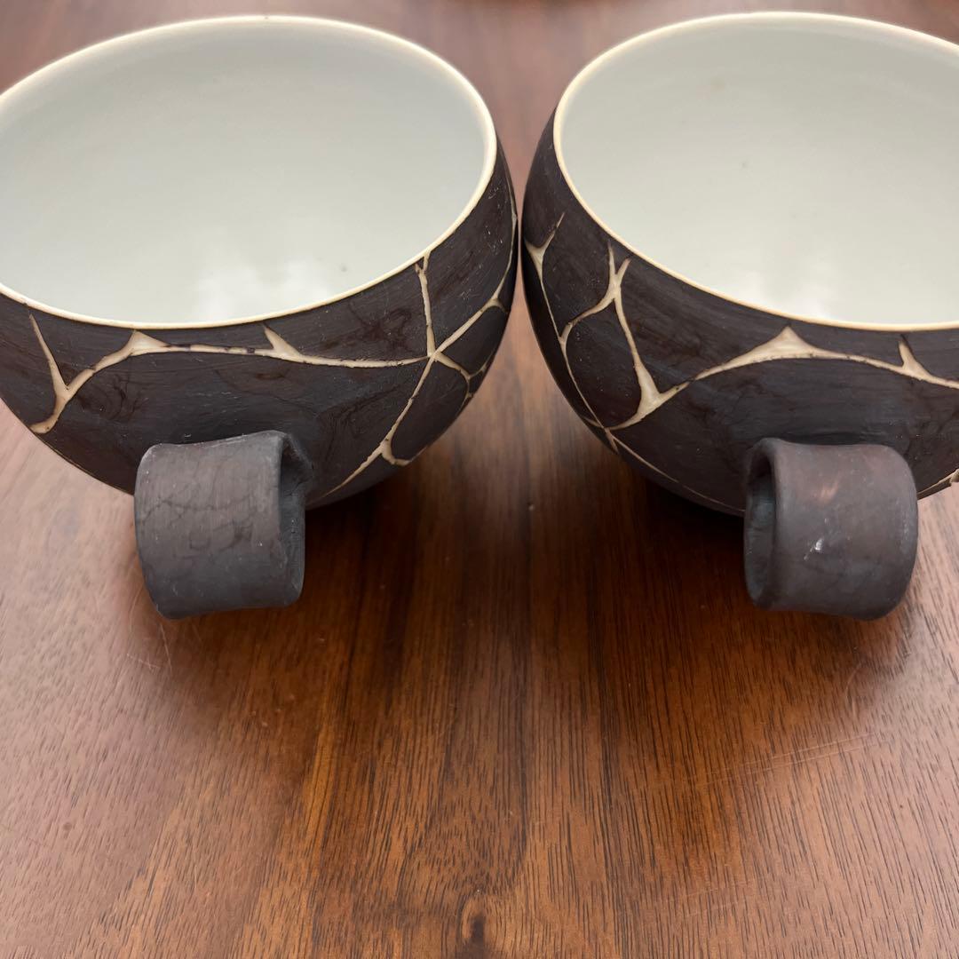 伊藤剛俊 初期 ブラウン掻き落とし 器 R 伊藤剛俊 初期 ブラウン掻き落とし