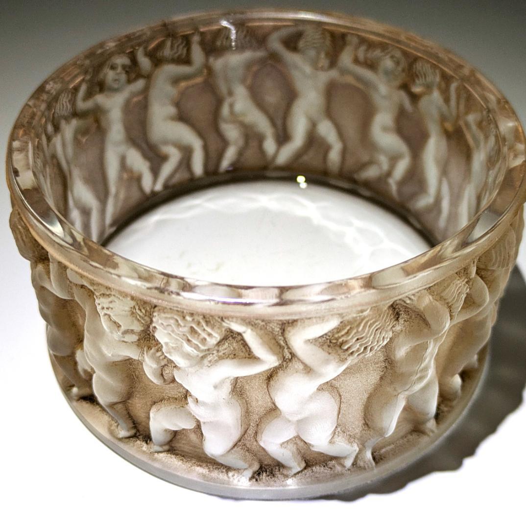 ☆生命の神秘☆ルネ ラリック アンファン希少な茶パチネ蓋物神秘の