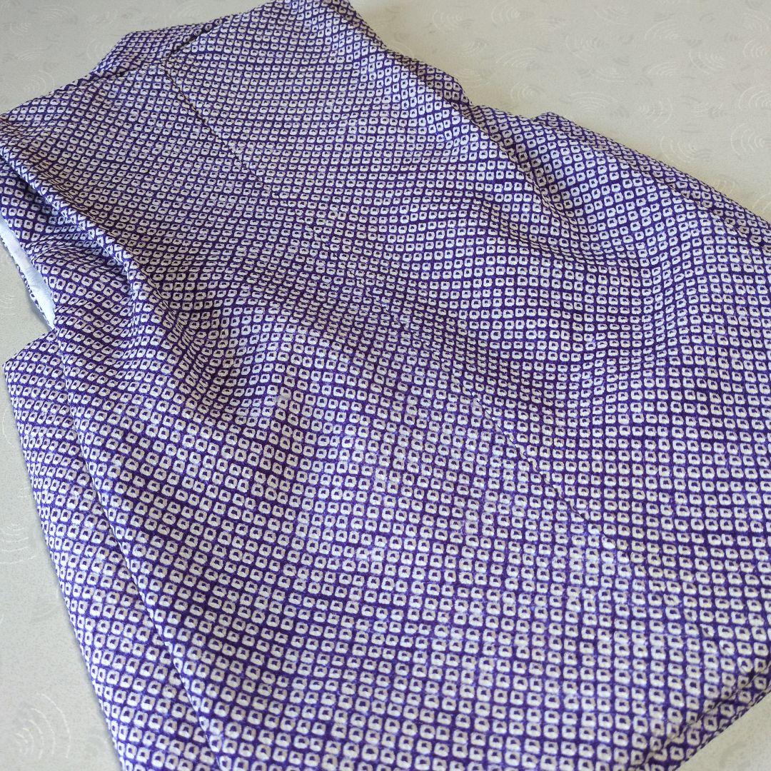 七五三３歳正絹総絞り手縫いの被布（紫色）中綿無し