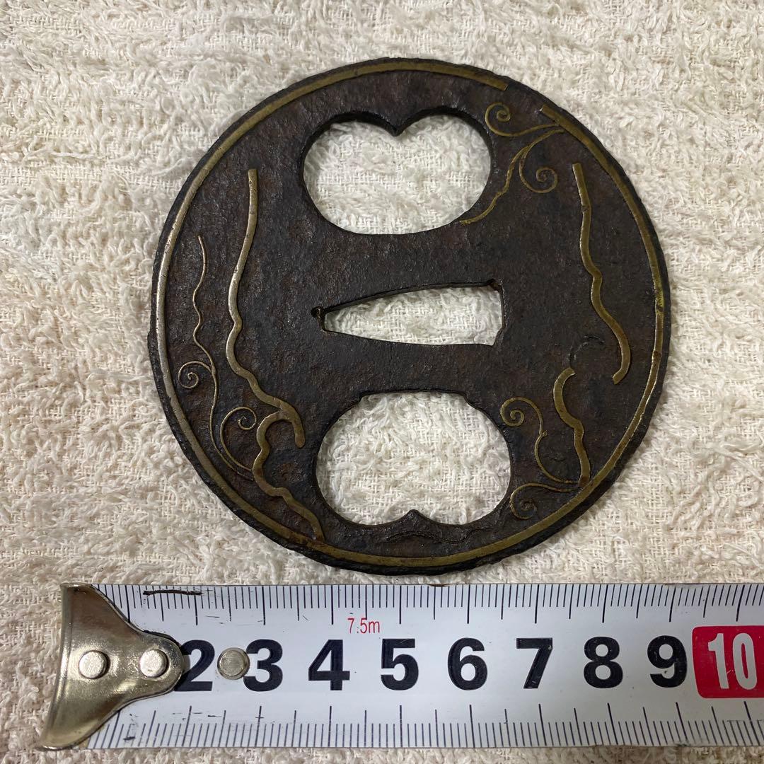 B-52 鍔　金象嵌　武具　刀装具　日本刀　骨董品　時代物　美術品　工芸品