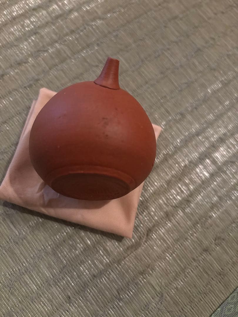 三代山田常山 梨皮 朱泥 水滴 人間国宝 稀少品 在銘