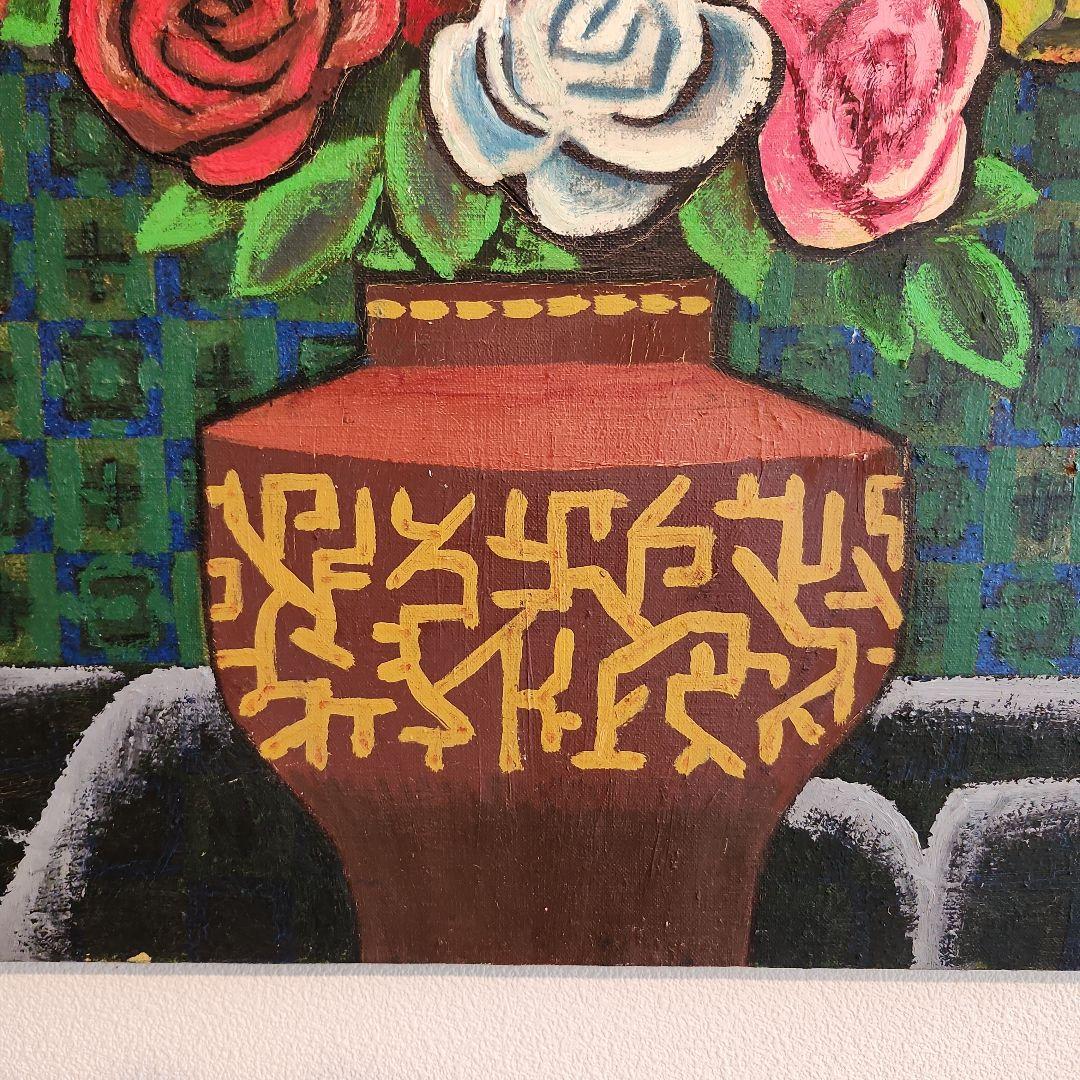 田渕眞兒　油絵　油彩　薔薇シリーズ　花　No.3-10