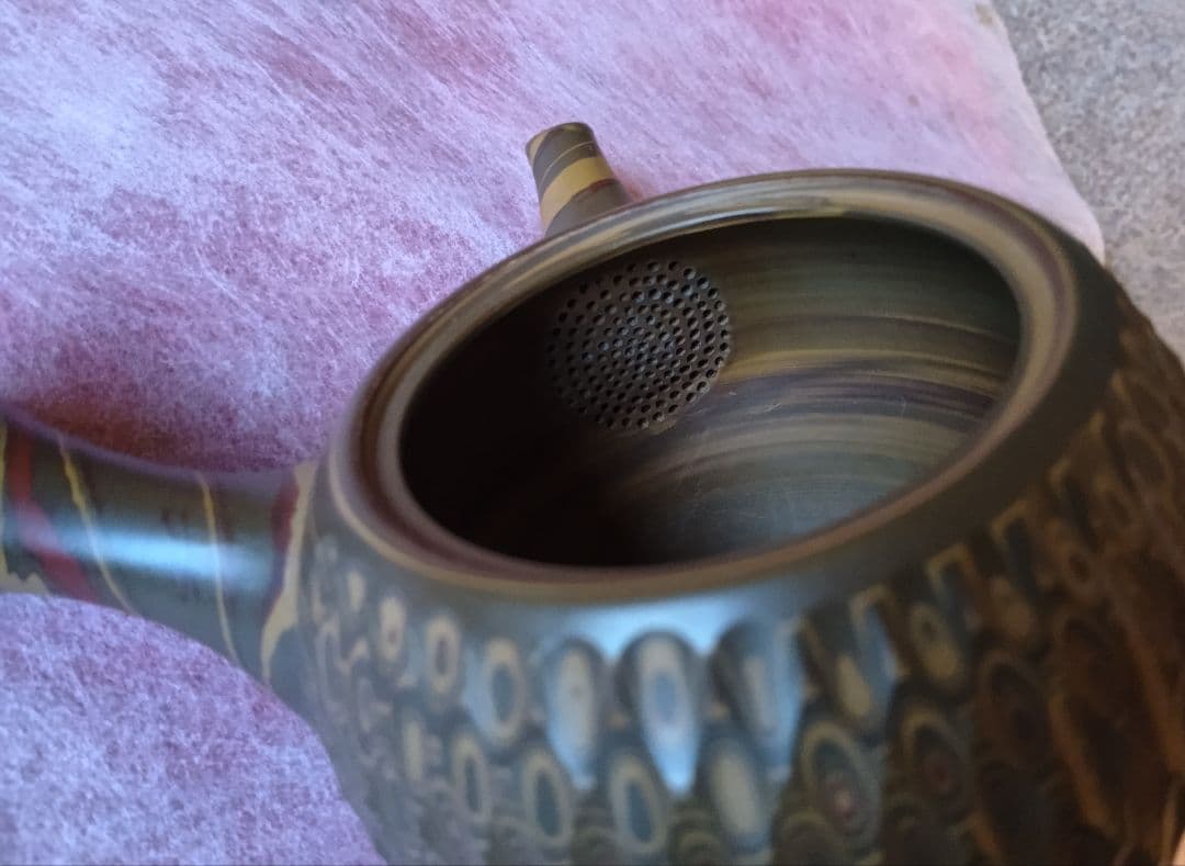 常滑焼 急須 友仙 丸練込 網目カット - メルカリ