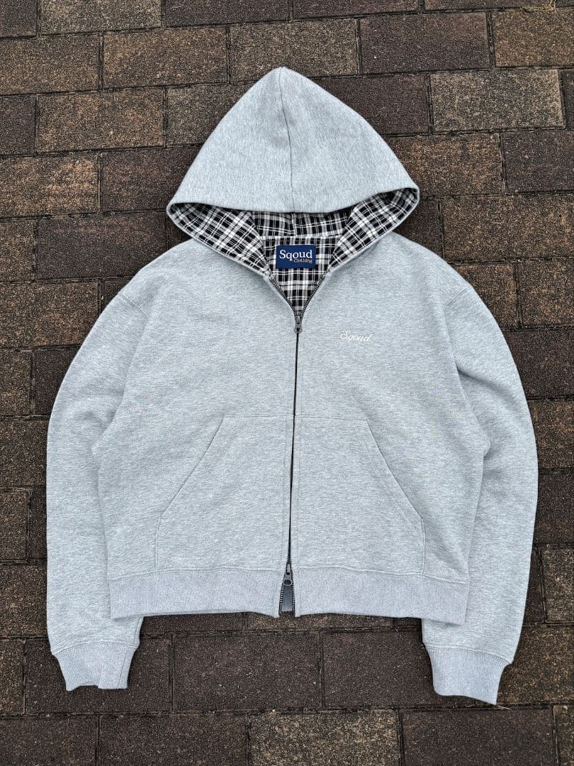 Sqoud　グレーチェックパーカー