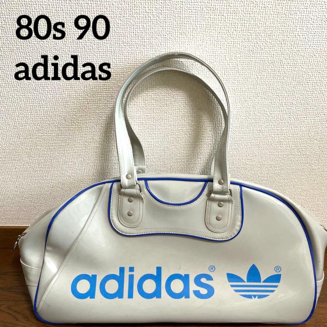 希少】80s 90 adidas アディダス ボストンバッグ エナメル グレー