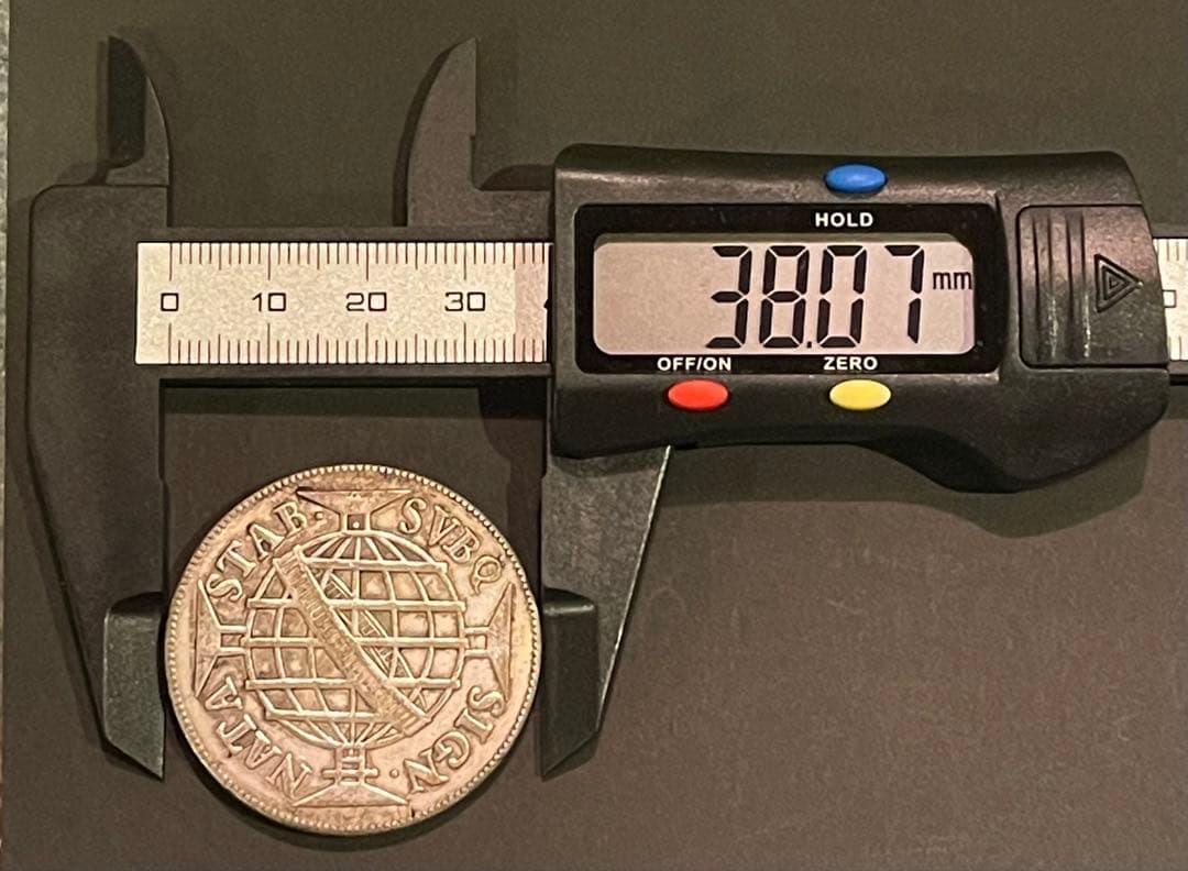 本物 植民地銀貨 1817年 ポルトガル640レイス 実測26.15g