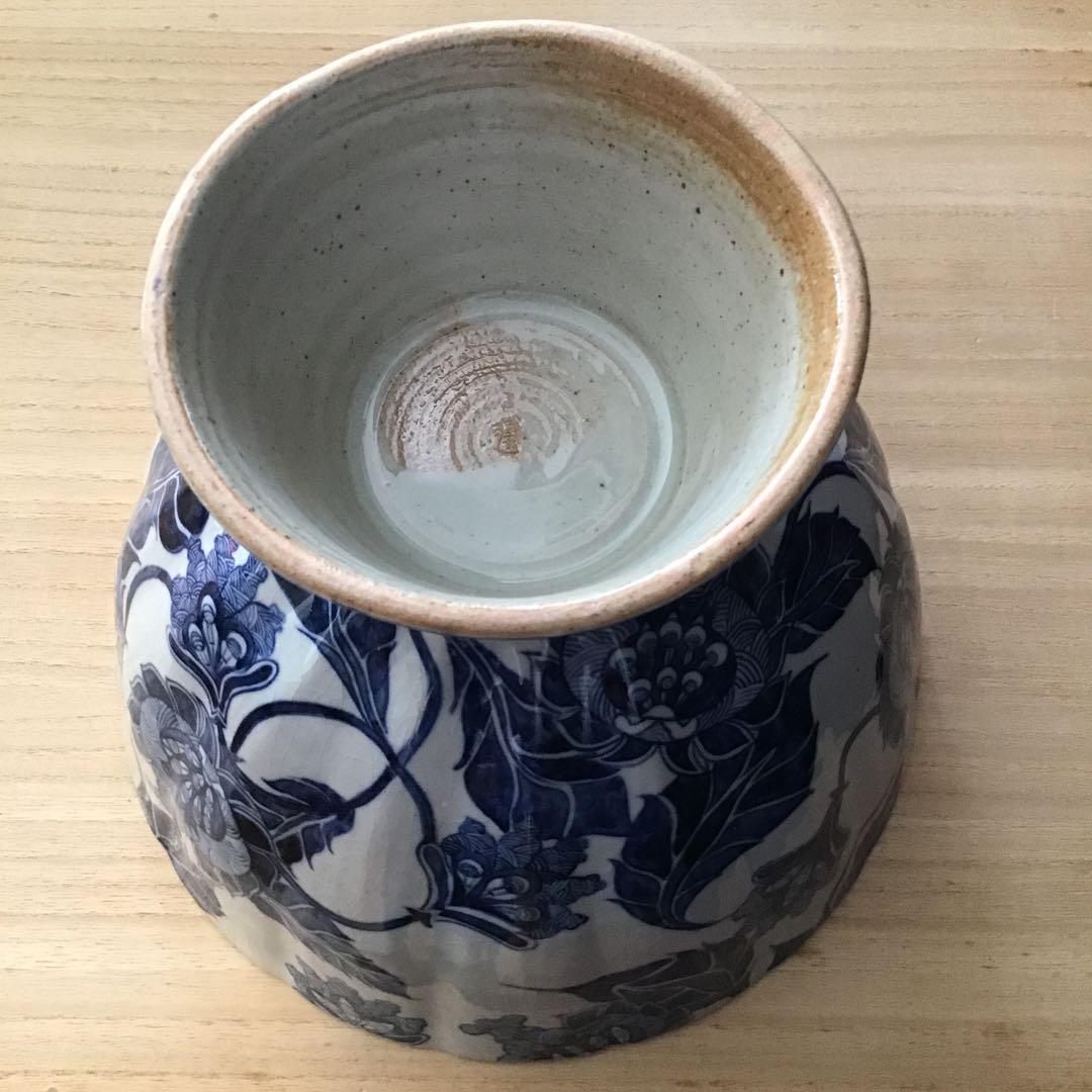 谷中耀子 染付大鉢 径25.5cm 高19.5cm個展作品