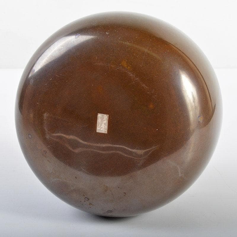 日本工芸会会員本江好彦　号鶴峰作　菊文加賀象嵌　唐物　建水　共箱　F　R4591