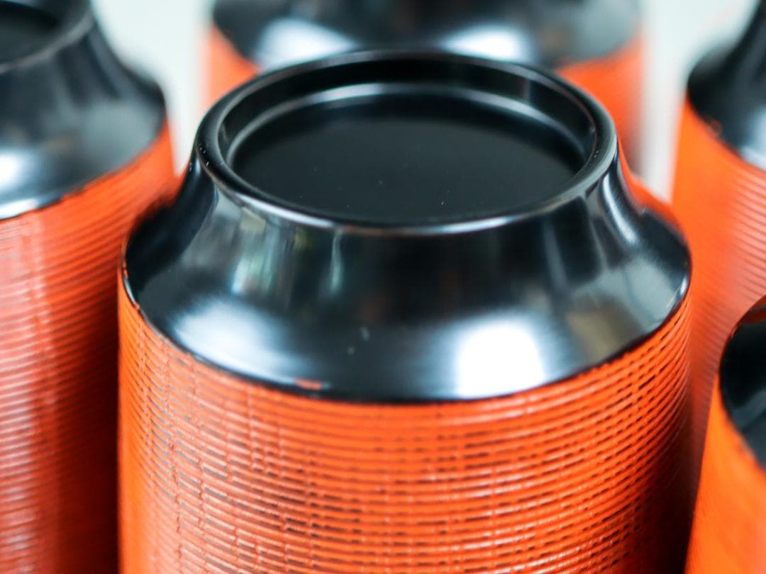 青紫園造 根来塗 箸洗 5客 吸物椀 共箱 未使用