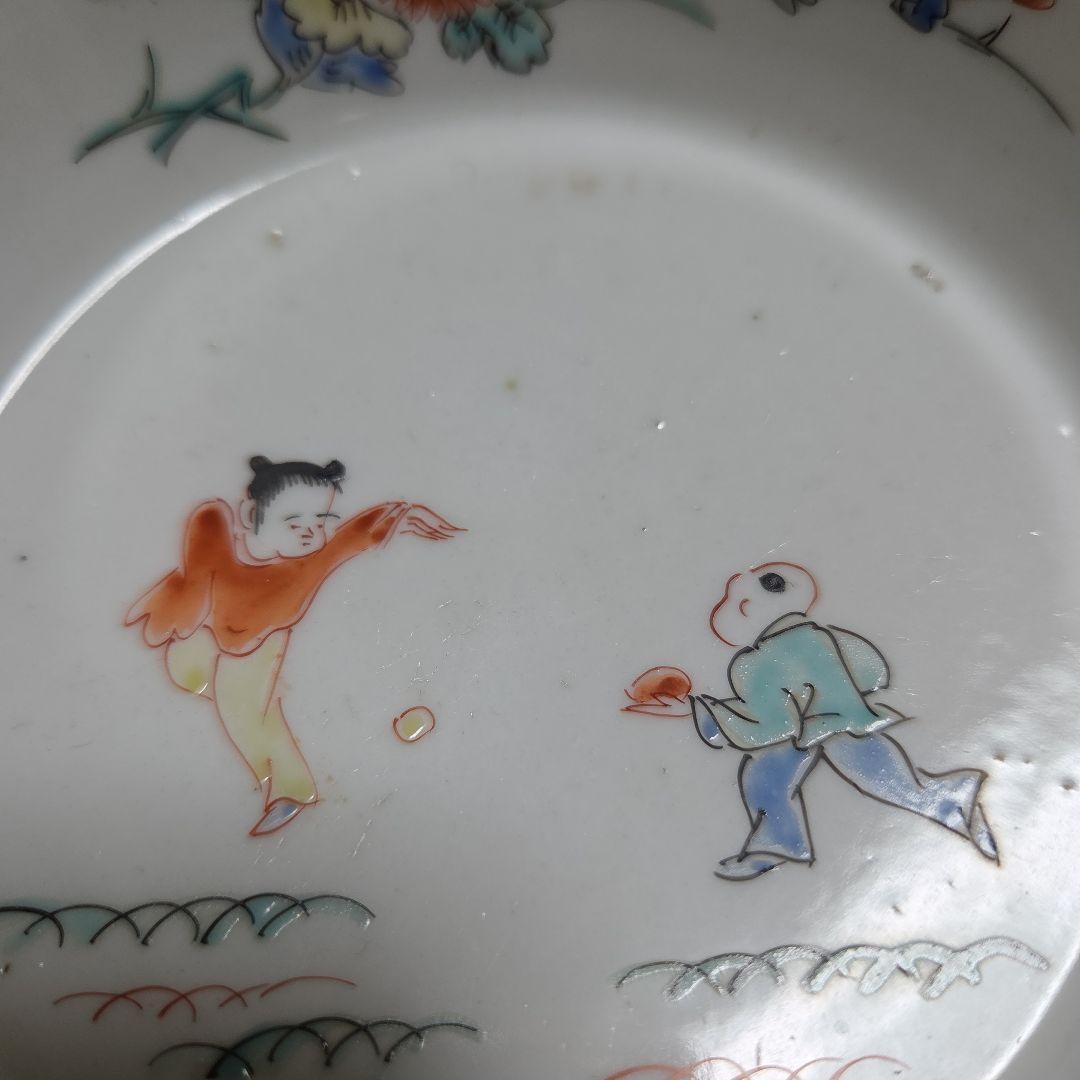 江戸中期 色絵柿右衛門唐子花図鉢（向付け）