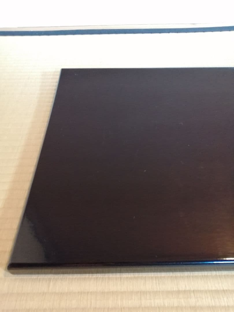 【茶道具】橋口宗榮造　黒掻合わせ塗長板　藪内流　長板82