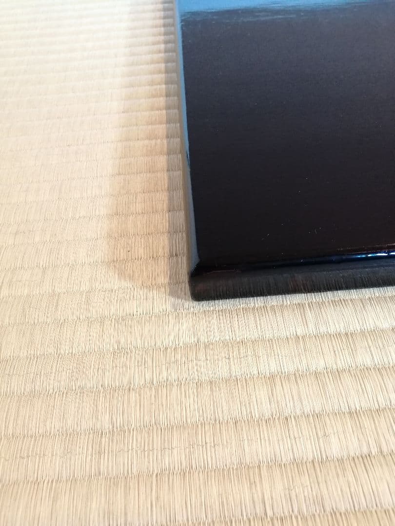 【茶道具】橋口宗榮造　黒掻合わせ塗長板　藪内流　長板82