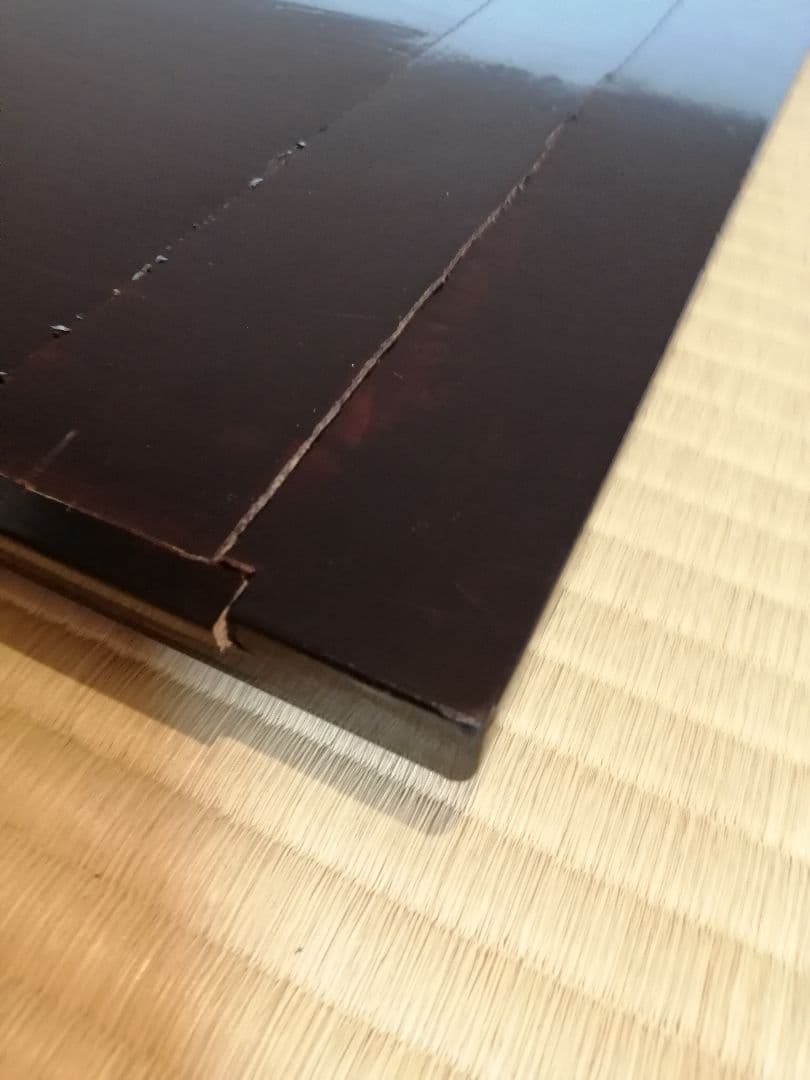 【茶道具】橋口宗榮造　黒掻合わせ塗長板　藪内流　長板82