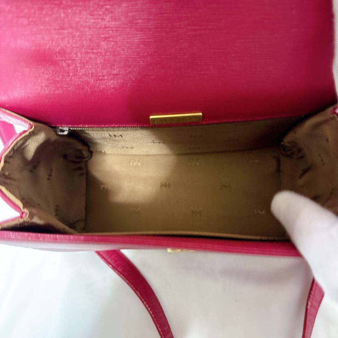 【希少】ハナエモリ レザー ピンク ゴールド 2way ショルダー フォーマル