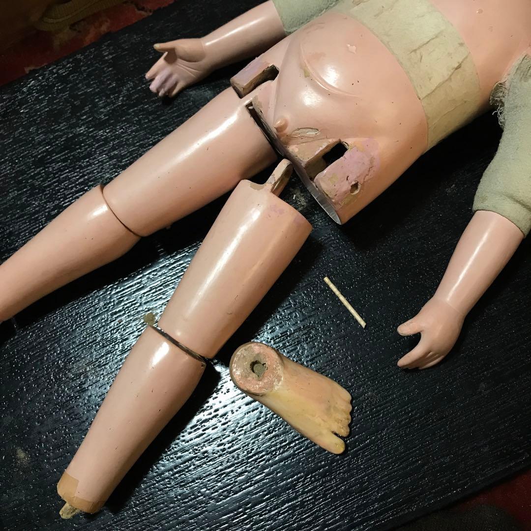 市松人形三つ折れ人形明治期難多し10号 37cm みつおれ人形おまとめ割引