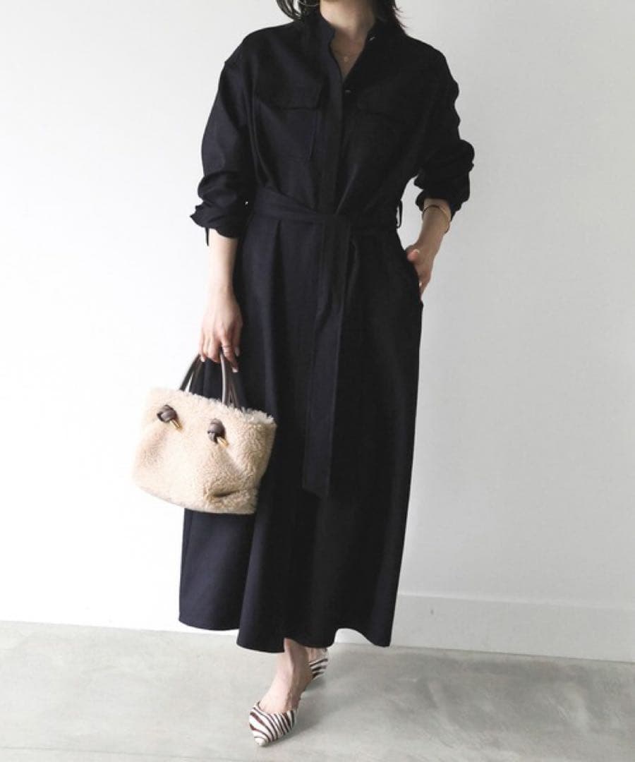 新品★ヴィオラドーロ2wayファー トートバッグ ショルダー★牛革ムートン ボア