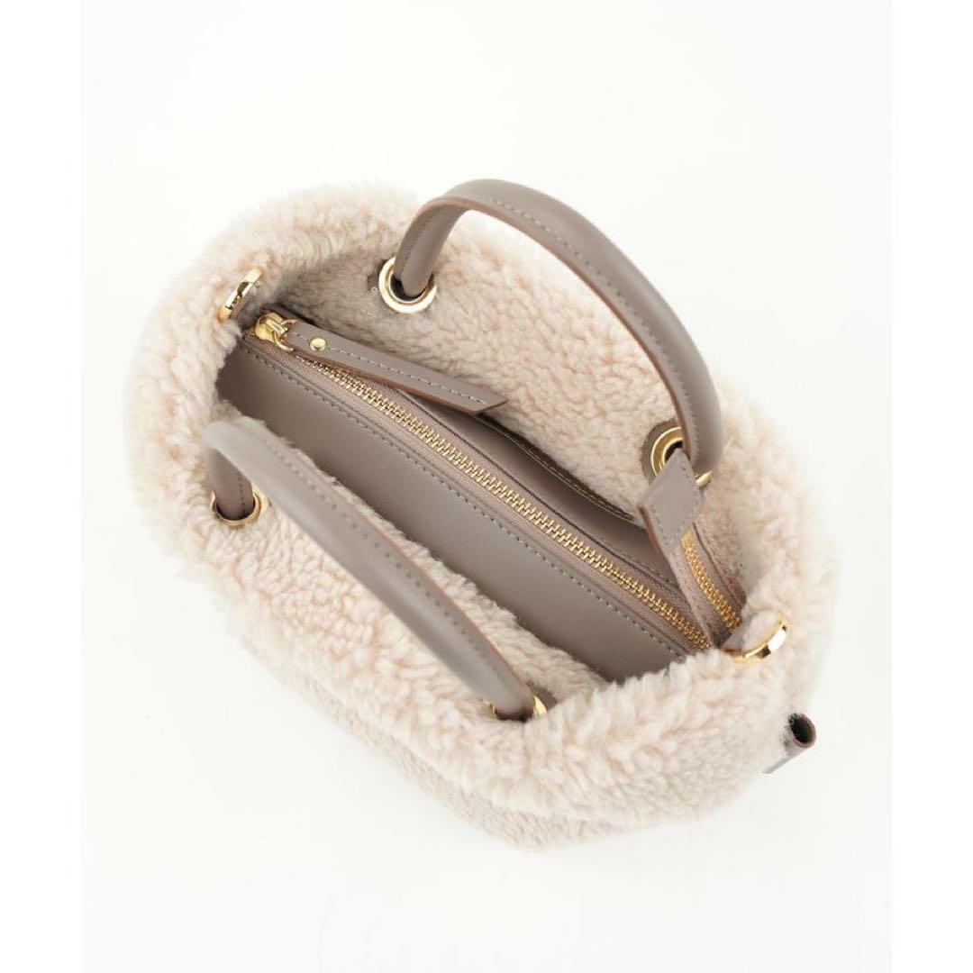 新品★ヴィオラドーロ2wayファー トートバッグ ショルダー★牛革ムートン ボア