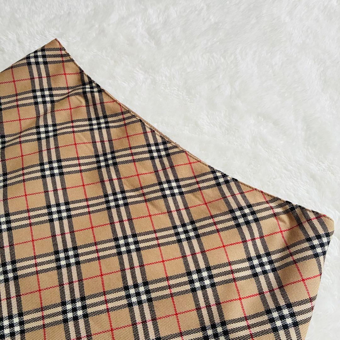 【極美品】バーバリーブルーレーベル　ノバチェック柄スカート ウール混　38