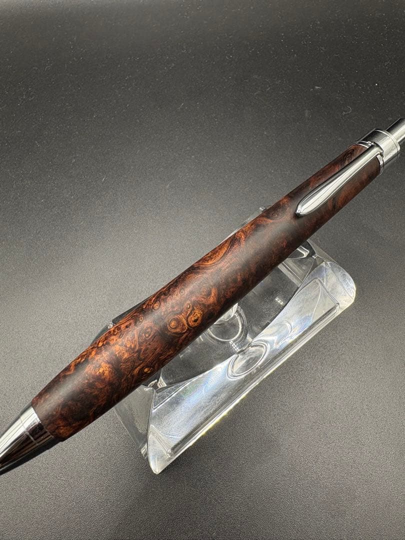 513極上 ホンジュラスローズウッド 瘤杢 木軸シャーペン ボールペン