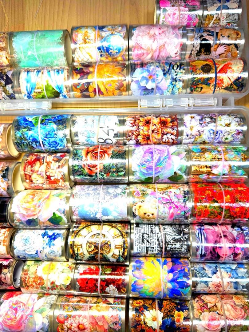 最終!!海外マステ☆48巻他まとめ売り コラージュ素材、人物ステッカー等♡おまけ