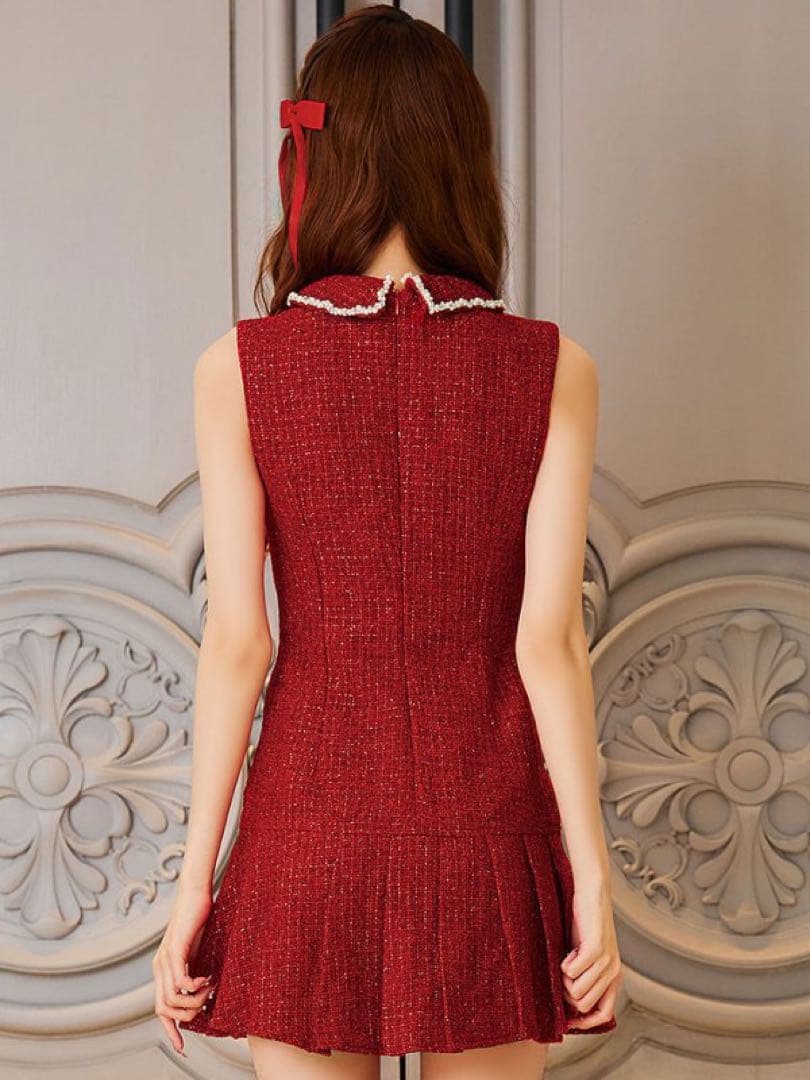 JEWELS ジュエルズ キャバクラ ドレス プリーツ ツイード ボタン