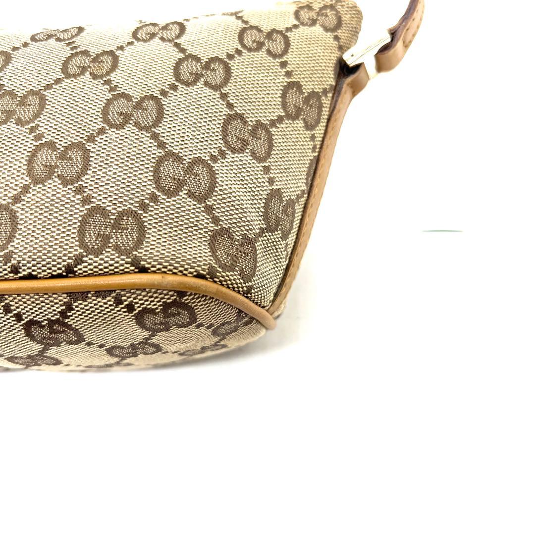 【極美品】グッチ GG ハンドバッグ アクセサリーポーチ キャンバス レザー