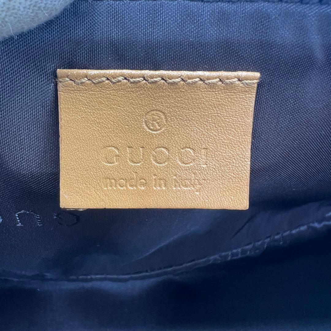 【極美品】グッチ GG ハンドバッグ アクセサリーポーチ キャンバス レザー