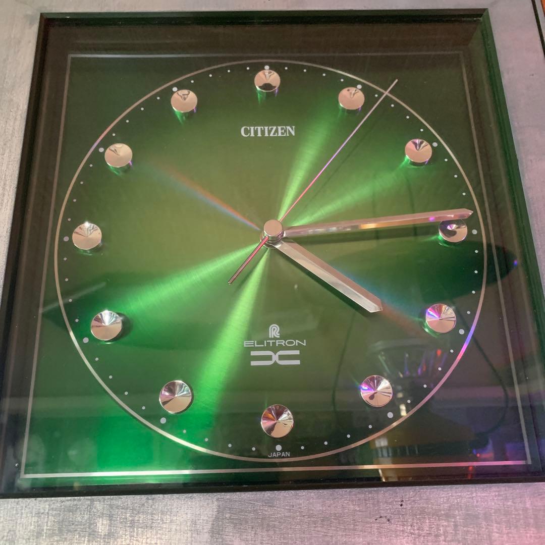 CITIZEN エリトロン　スペースエイジ　メタルグリーン　稼働品　掛時計