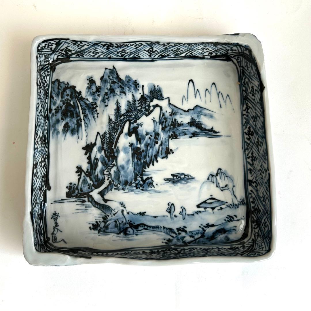 京焼 清水焼 六斎陶房 幸之介窯 染付 角皿 箱付 和食器 鉢 皿 - メルカリ