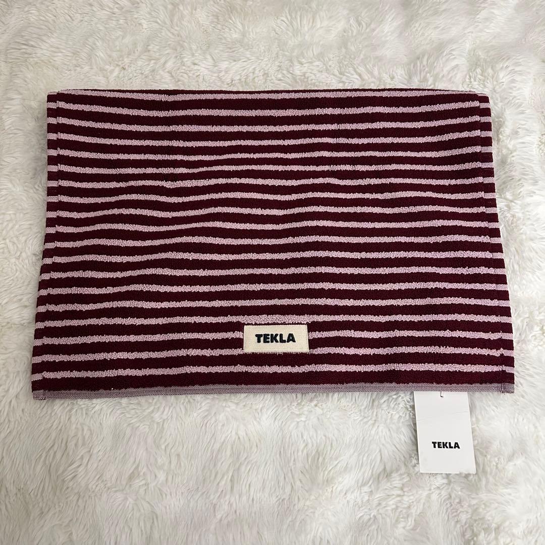 【新品未使用】TEKLA オーガニックコットン ストライプバスマット