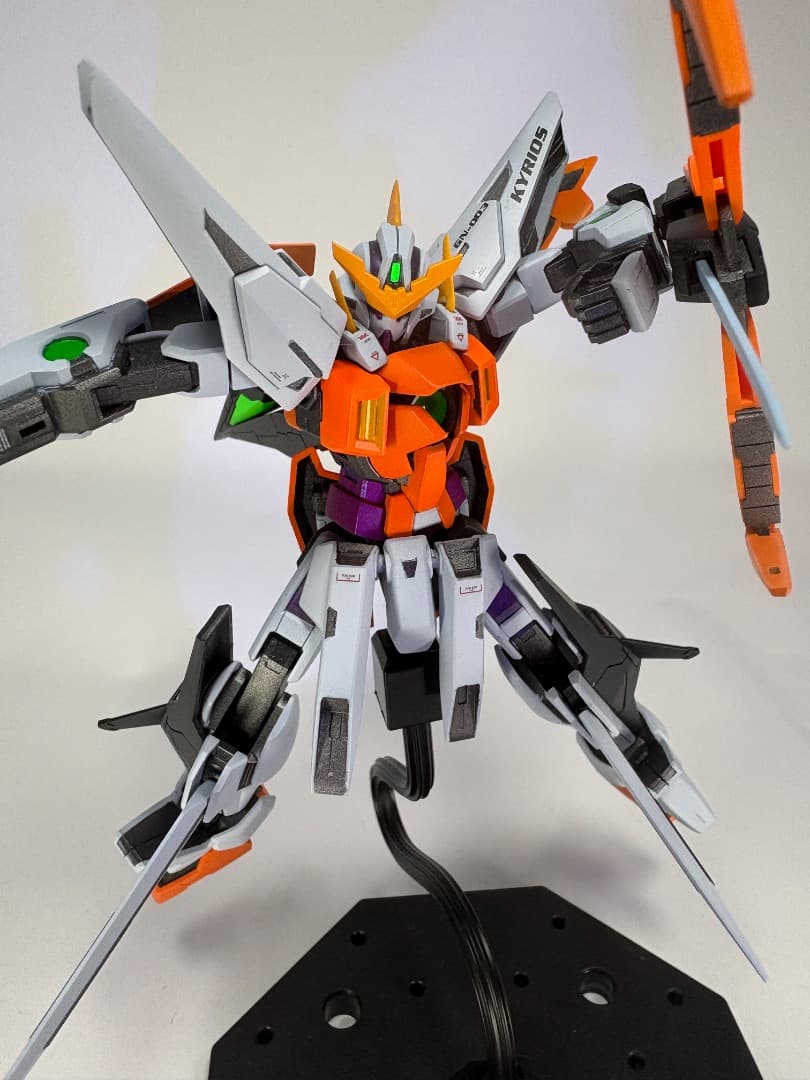 全塗装完成品】HG 1/144 メタルロボット魂風 ガンダムキュリオス背景