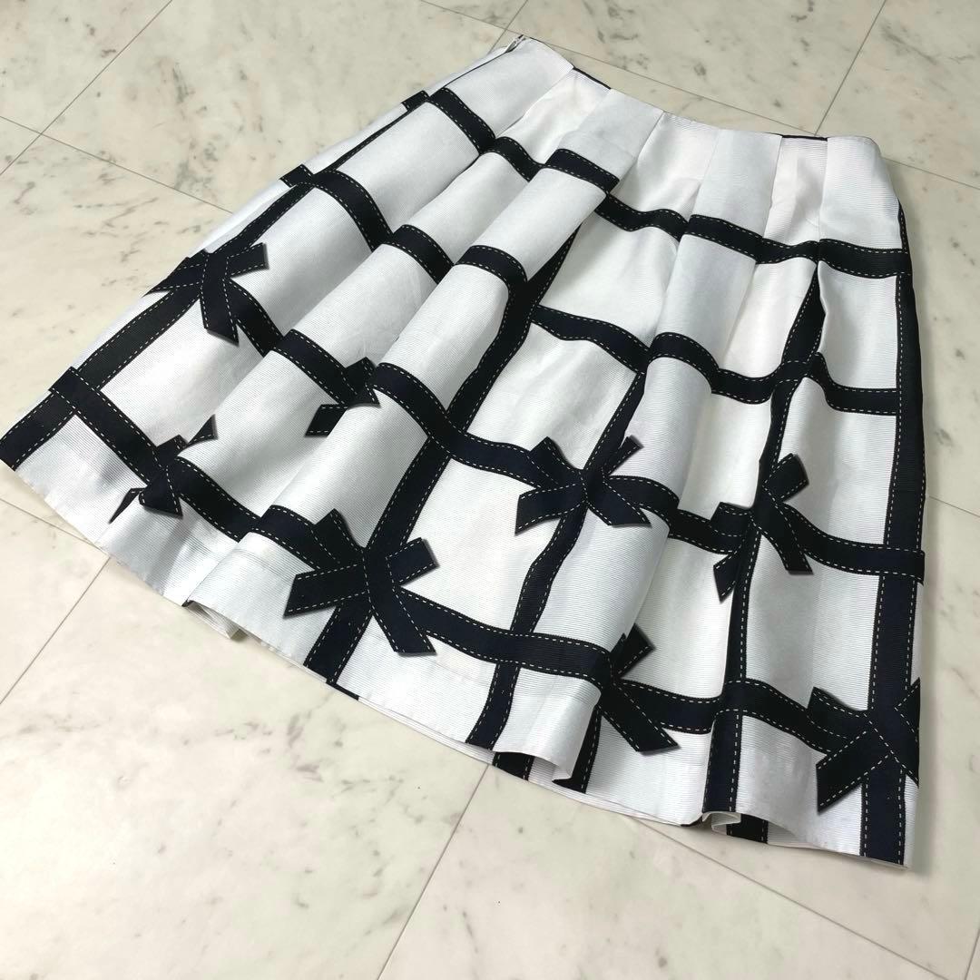 【タグ付き】エムズグレイシー フレアスカート リボン 40 L