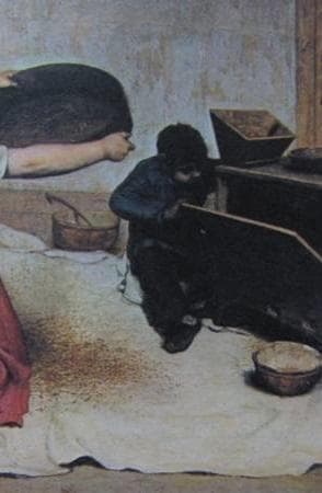 ギュスターヴ・クールベ、【麦を篩にかける女たち】、希少な額装用画集より