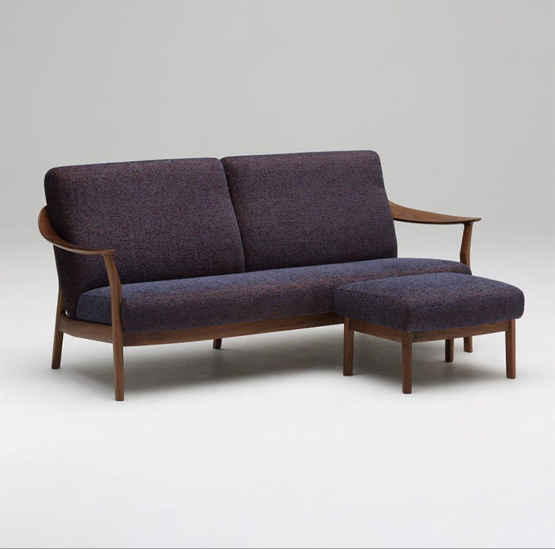 karimoku/カリモク スツール　オットマン ネイビー