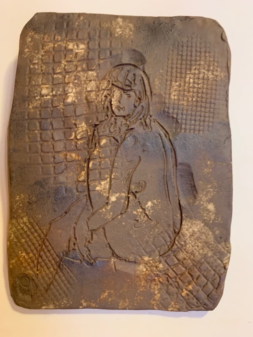 裸婦5美術品陶器製信楽焼アート壁掛け