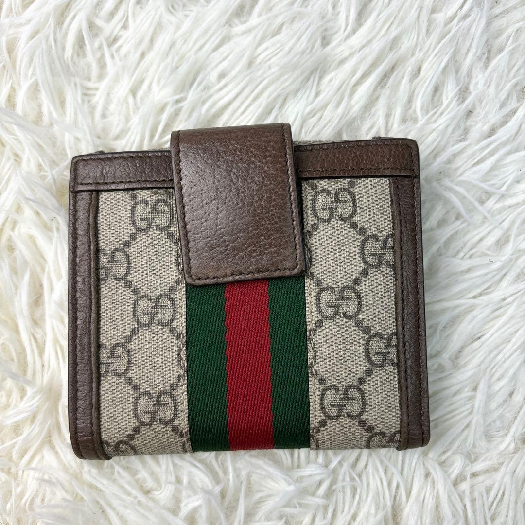 美品 GUCCI グッチ オフィディア 財布 GGマーモント シェリーライン