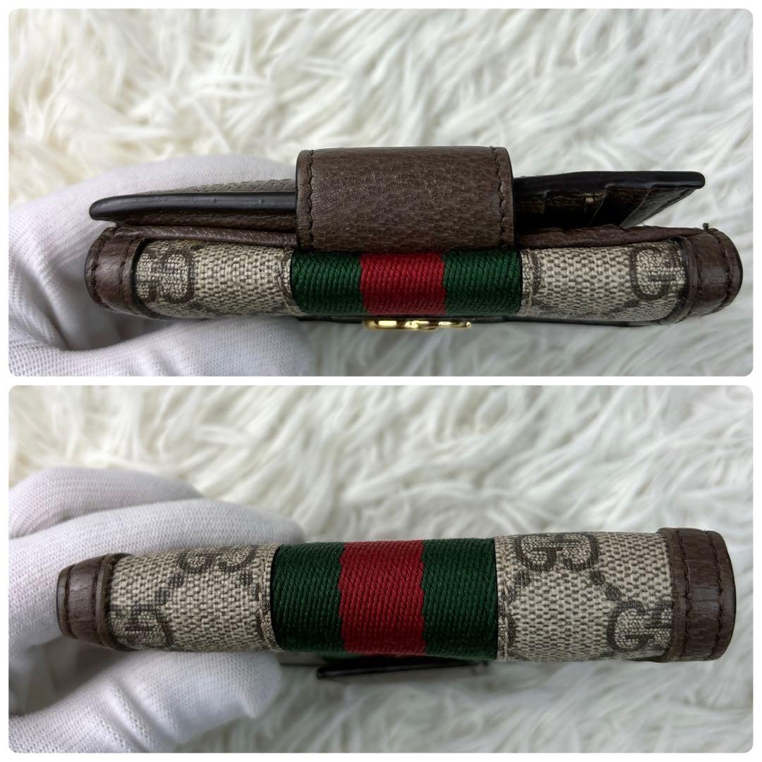 美品 GUCCI グッチ オフィディア 財布 GGマーモント シェリーライン