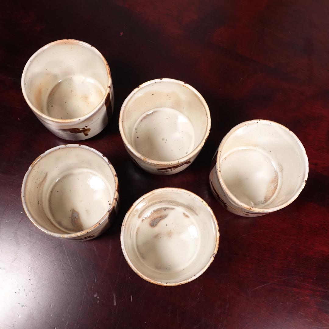 10客での販売可 未使用 13代 中里太郎右衛門 絵粉引唐津 向付 5客 共箱